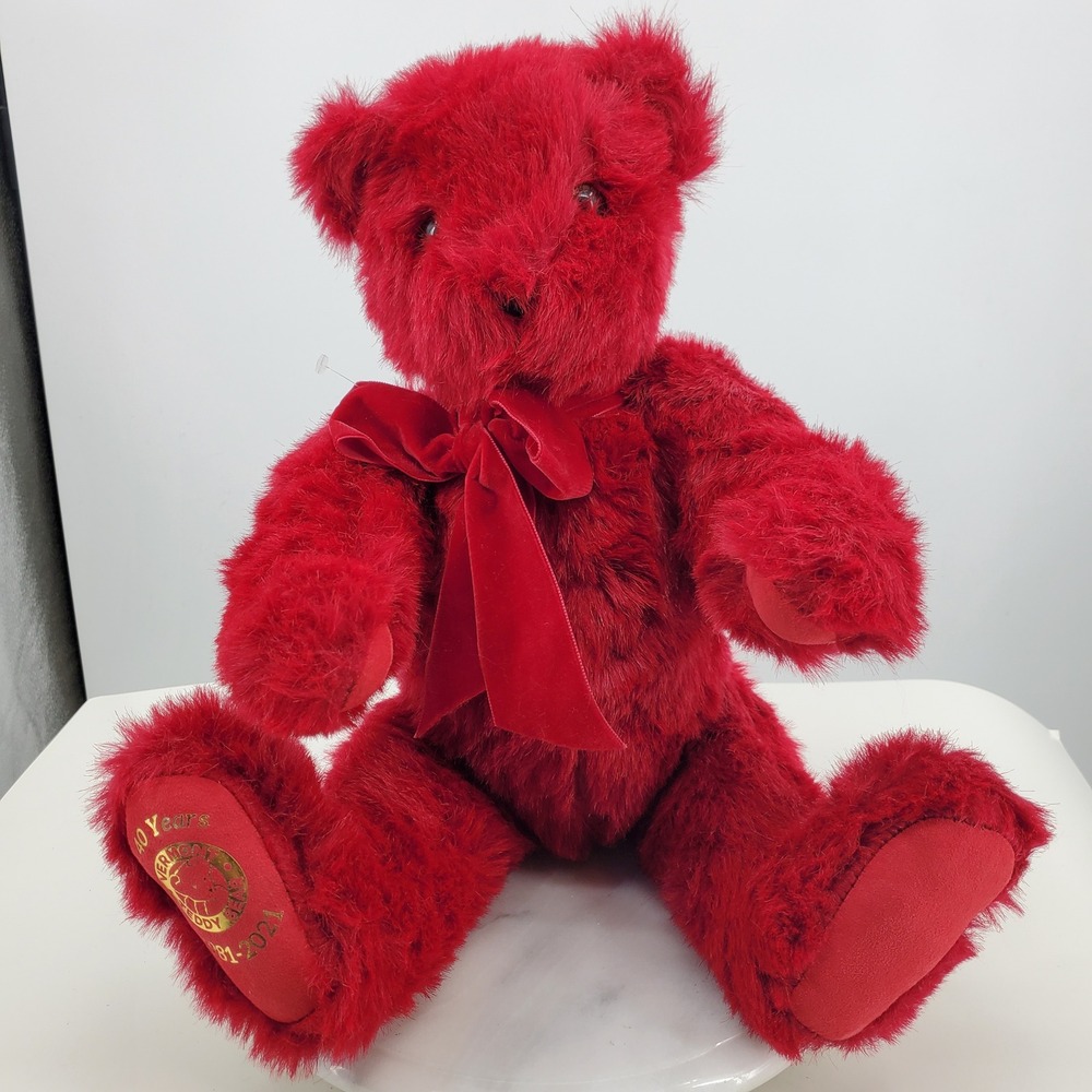 Vermont Teddy Bear 40th Anniversary 20 in Red Retired 1981-2021‎ Special Edition
